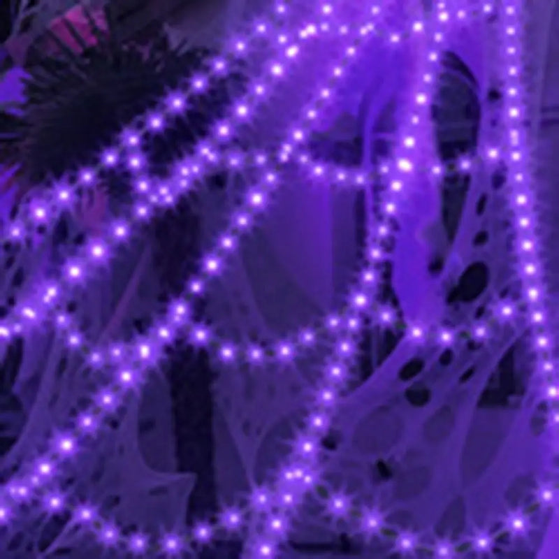 Practical 8 Modes Halloween Spider Web Lights Waterproof 250 LEDs LED Spider Net 5m Big Scary Giant Spider Party