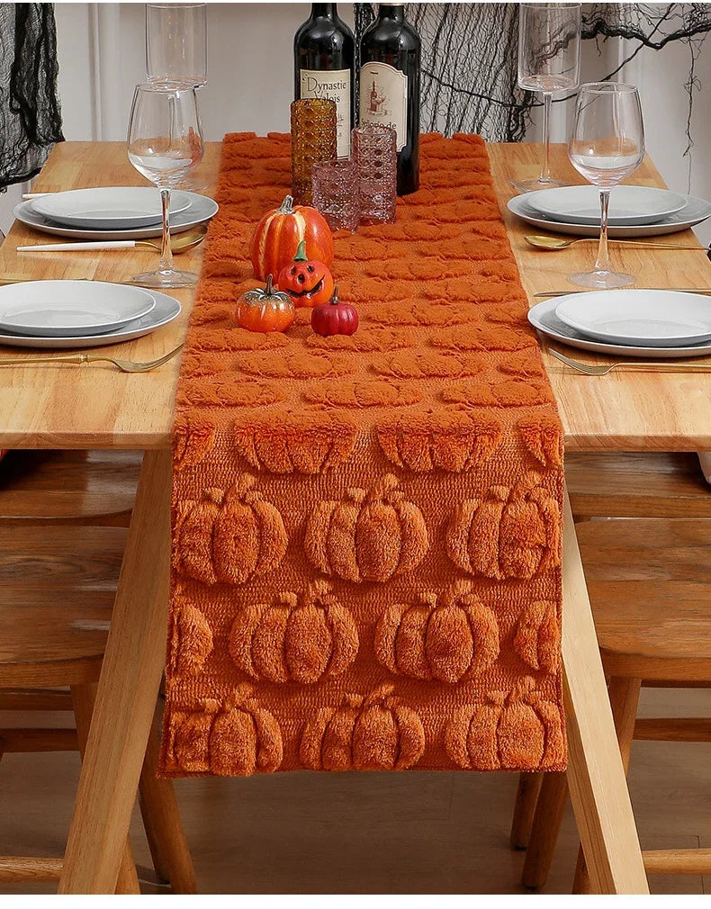 Halloween Table Runner ,Fall Pumpkin Ghost Decorations Party and Dining Decorations Fall Thanksgiving Dining Table Harvest Decor