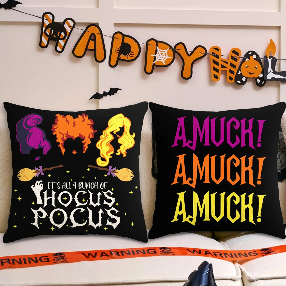 1pc/4pcs Halloween decoration pillow cover, trick or treat cushion cover, ghost, pumpkin head, bat decoration sofa cushion cover