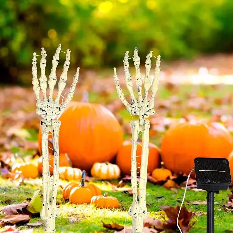2PC Halloween Solar Garden Lights Outdoor Waterproof Ghost Hand LED Stake Lights Horror Atmosphere Decoration Lamp  For Festival