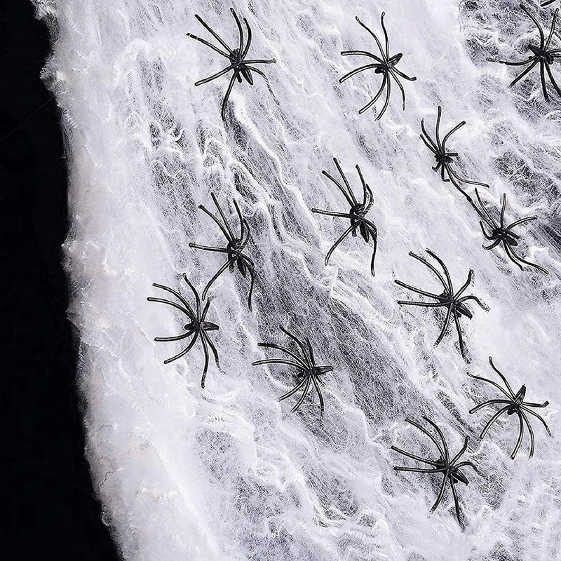 Halloween Decoration White Spider Web Artificial Stretchy Cobweb for Halloween Scary Home Party Scene Props Haunted House Decor