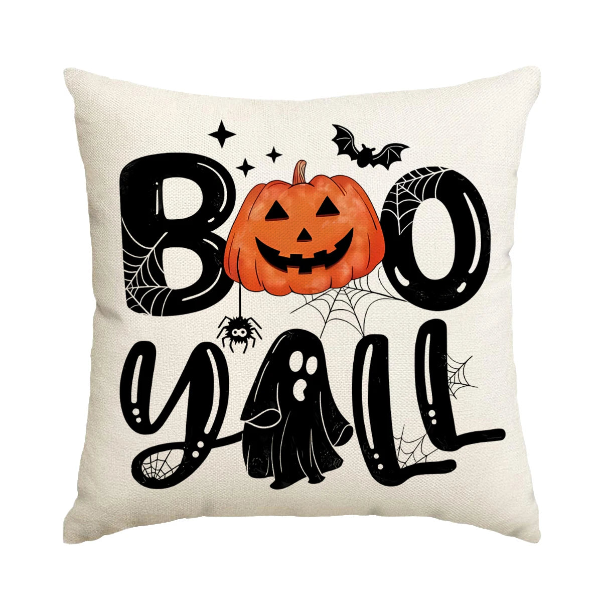 1pc/4pcs Halloween decoration pillow cover, trick or treat cushion cover, ghost, pumpkin head, bat decoration sofa cushion cover