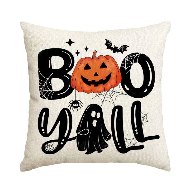 1pc/4pcs Halloween decoration pillow cover, trick or treat cushion cover, ghost, pumpkin head, bat decoration sofa cushion cover
