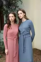 Summer Ribbing Closed-Fit Wrap Tops + Aline dress high Stretch matching sets