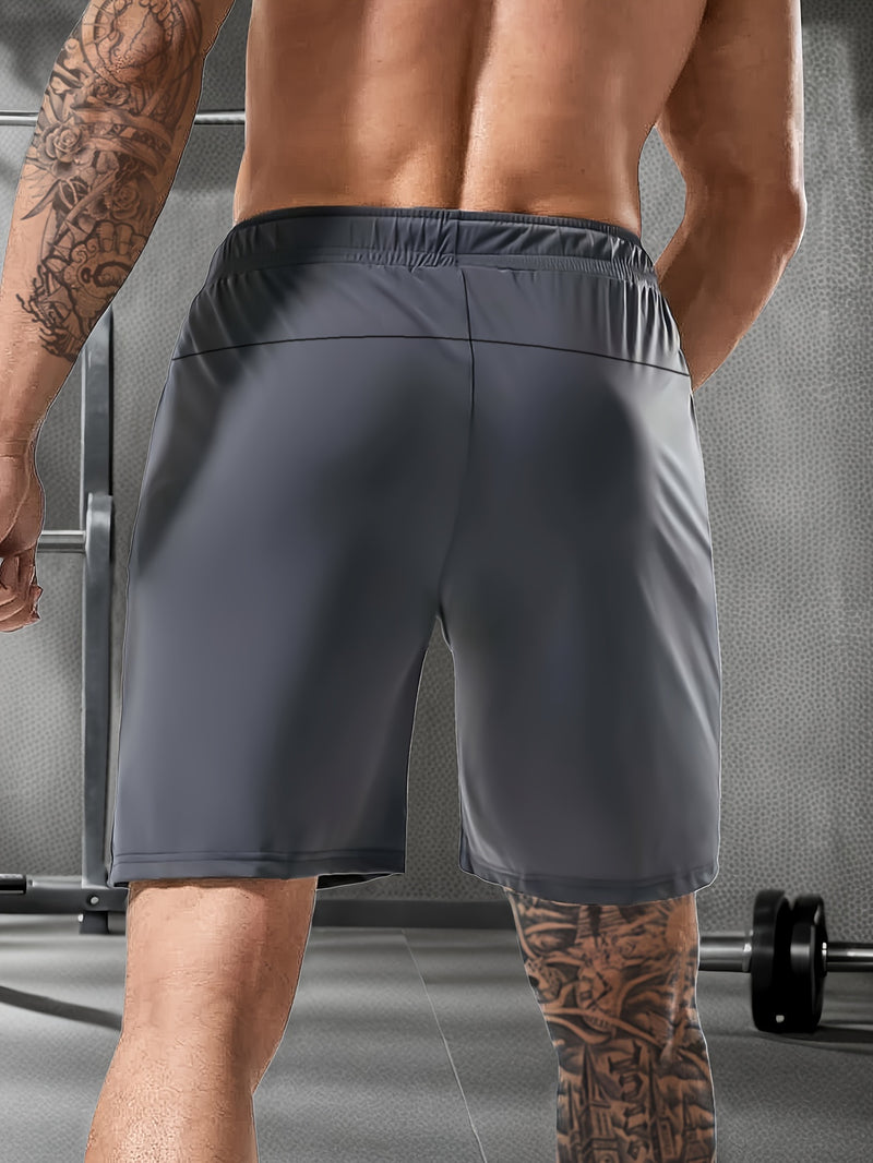 Men's Solid Shorts with Zipper Pockets