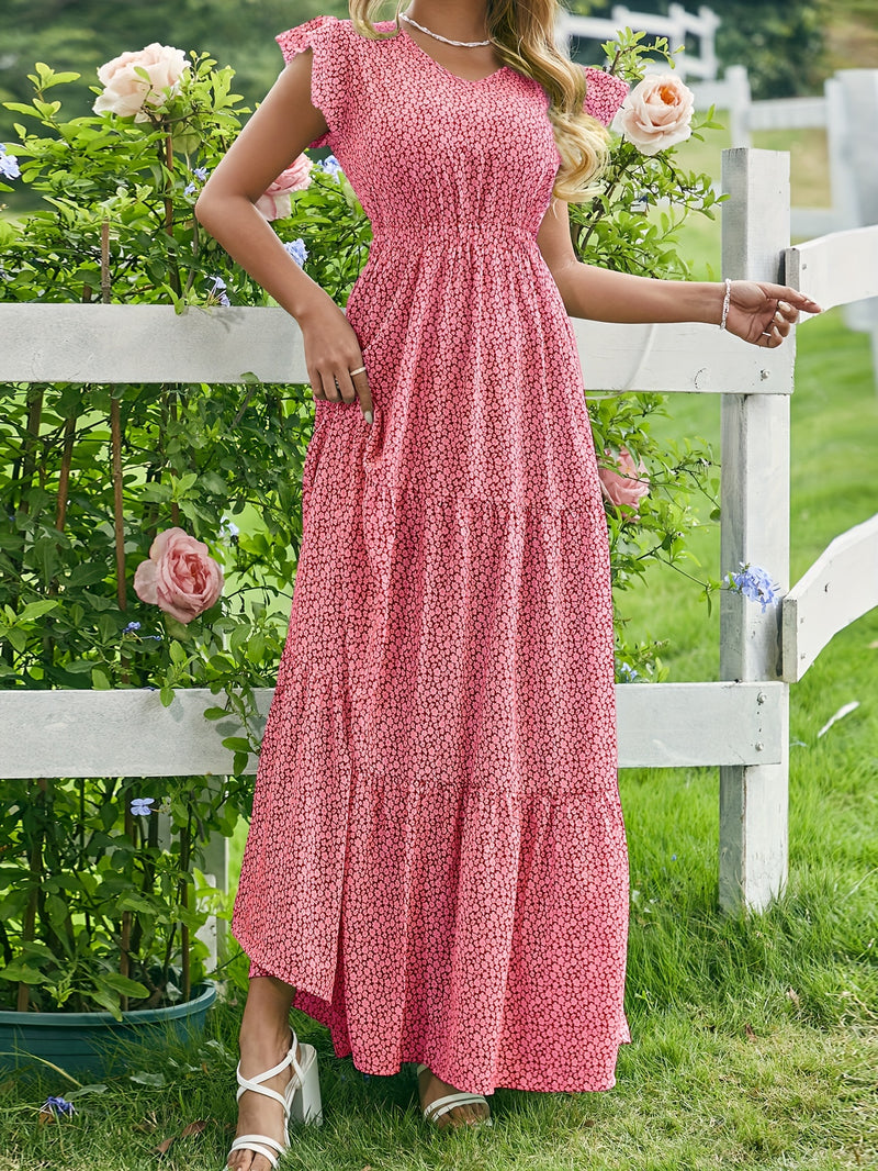 Floral V-Neck Maxi Dress