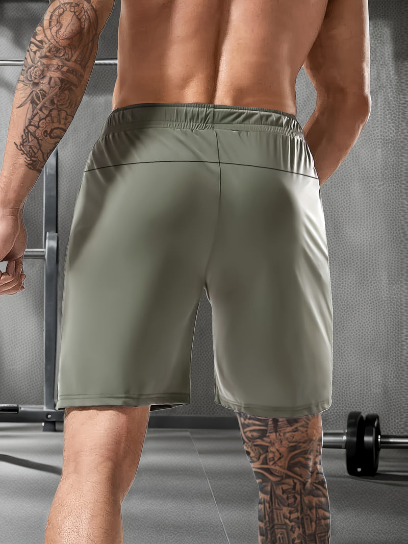 Men's Solid Shorts with Zipper Pockets