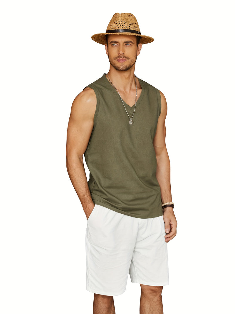 Men's V-Neck Beach Tank Top