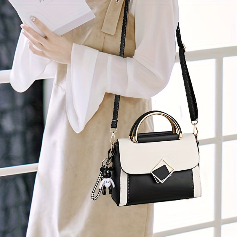 Trendy Color-Block Crossbody Bag