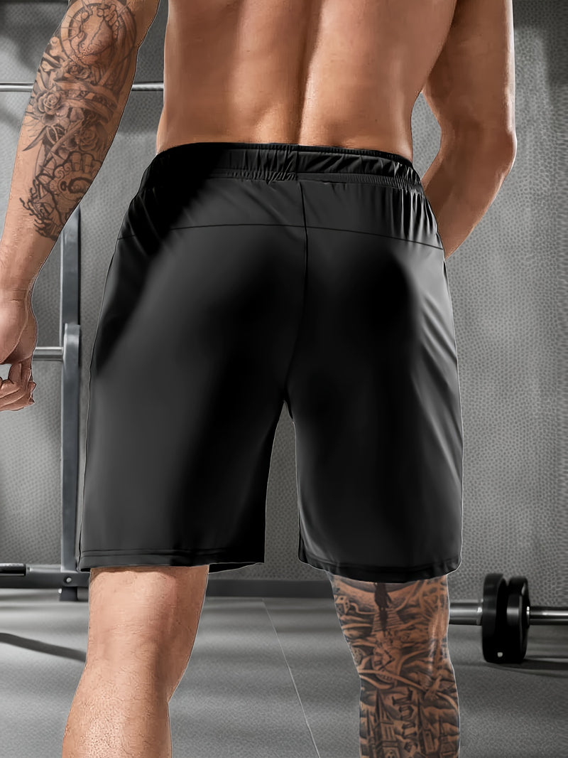 Men's Solid Shorts with Zipper Pockets