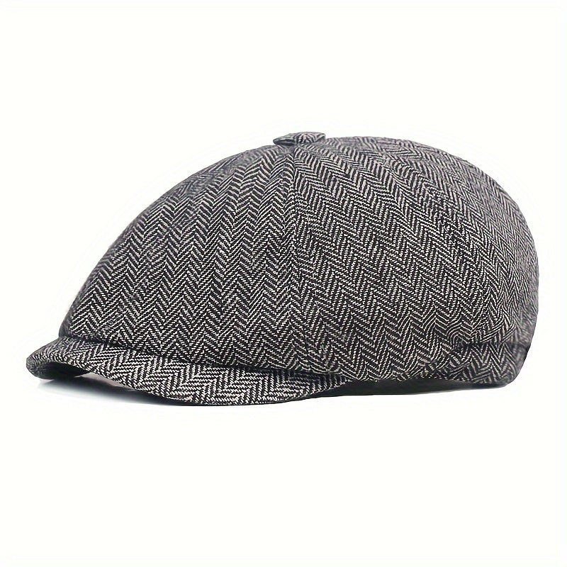 Classic Mens Striped Newsboy Cap