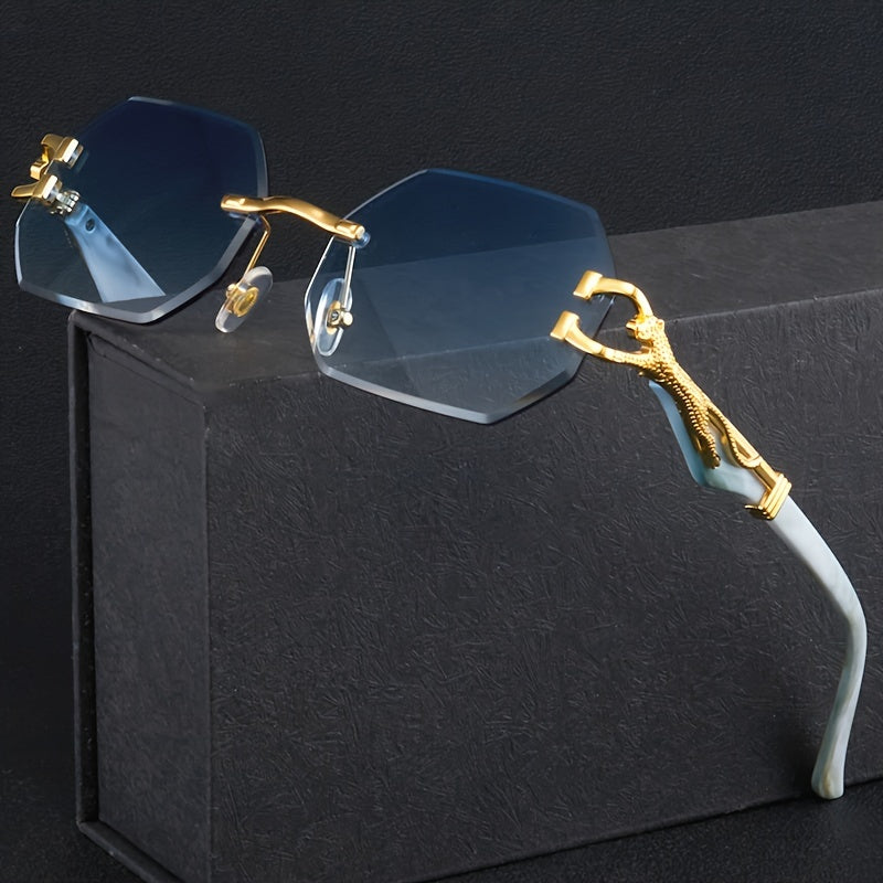 Timeless Vintage Rimless Polygonal Metal Glasses