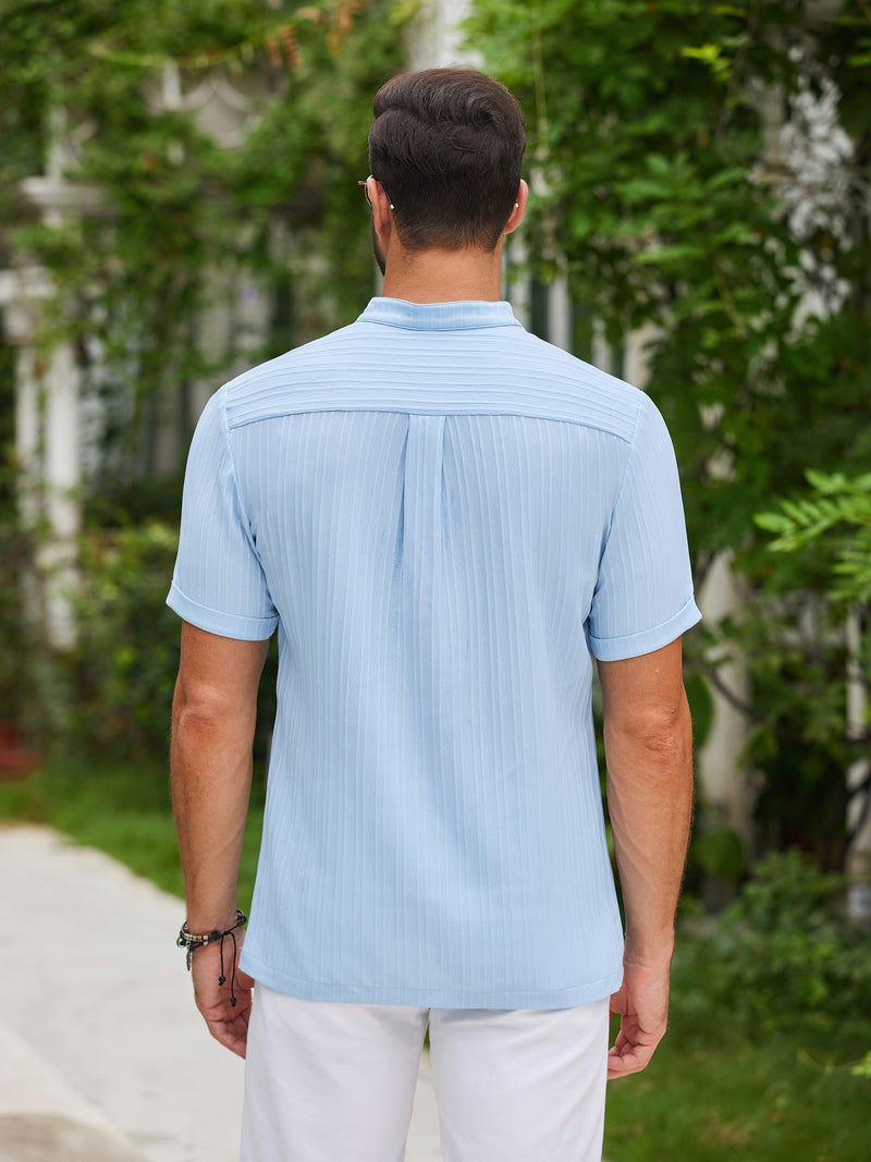 Men's Casual Short Sleeve Henley Tee