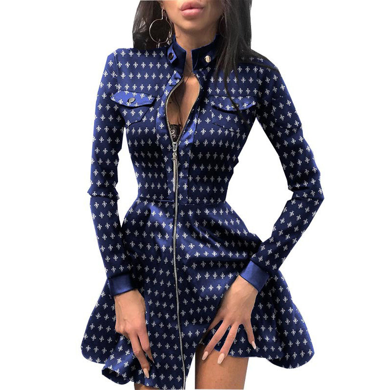 Womens PU Leather Mini Dress Long Sleeve V Neck