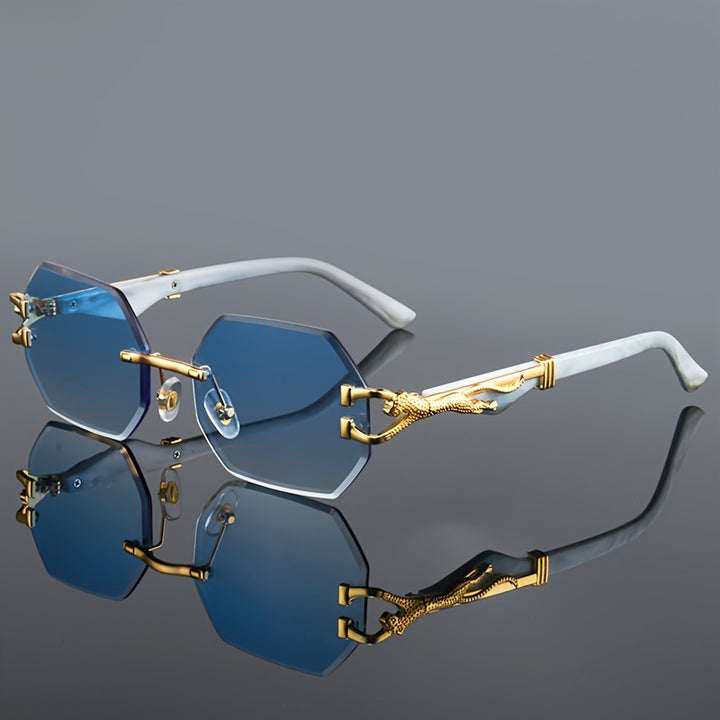 Timeless Vintage Rimless Polygonal Metal Glasses